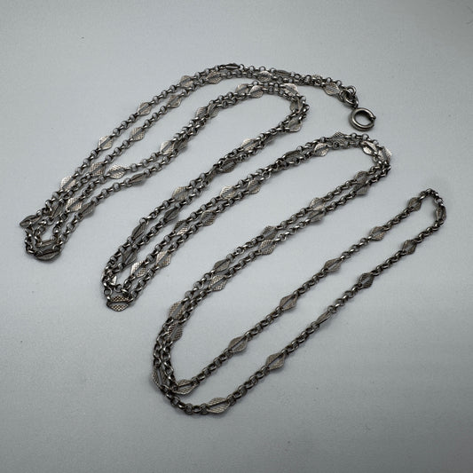 Superbe Sautoir ancien - Argent massif