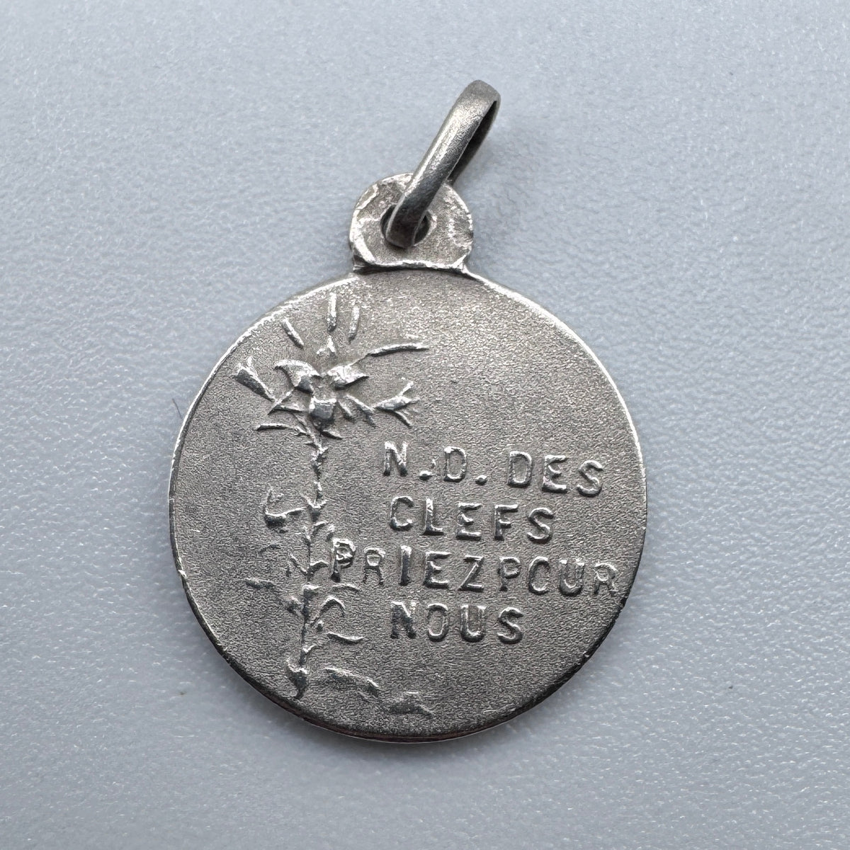 Medaille religieuse ancienne « Notre Dame des clefs » - argent