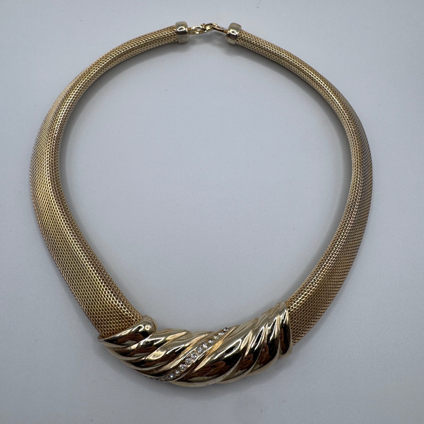 Gros Collier vintage createur signé Grossé - métal doré