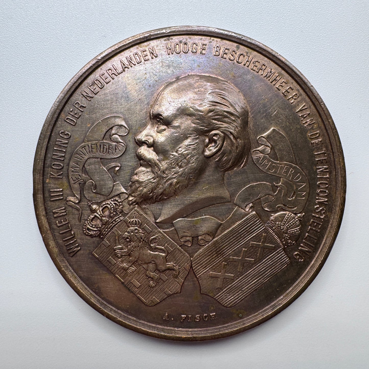 Médaille ancienne « Exposition Internationale du Commerce Colonial et D'exportation AMSTERDAM 1883 »