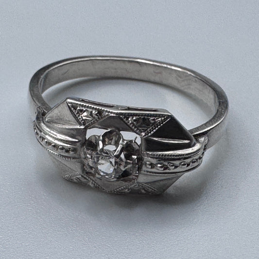 Superbe bague ancienne Art Deco argent massif - neuf stock ancien bijoutier