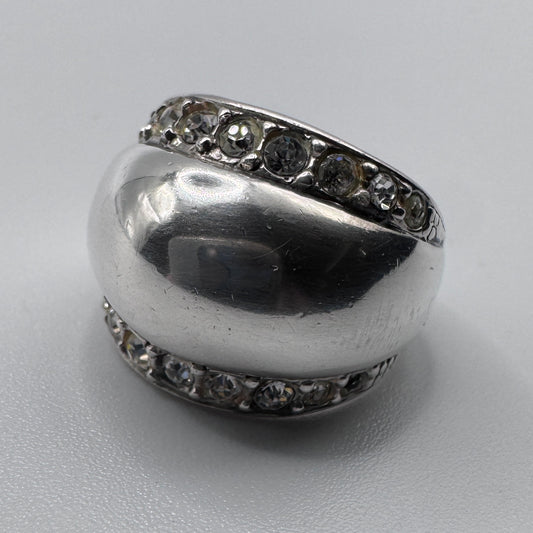 Bague en argent et verroterie