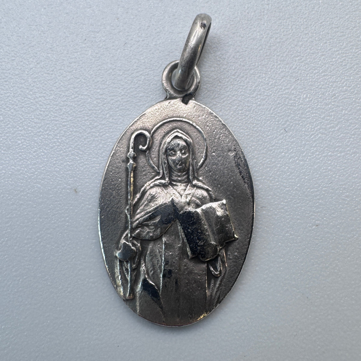 Medaille religieuse ancienne « Sainte Odile » - argent