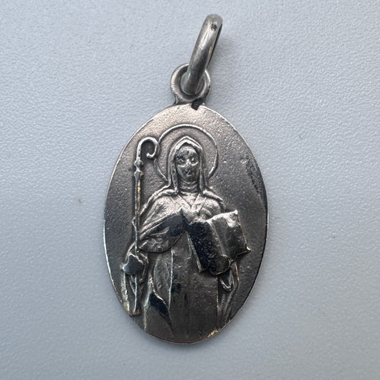 Medaille religieuse ancienne « Sainte Odile » - argent