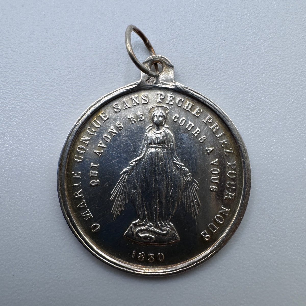 Medaille religieuse ancienne « Sainte Vierge » - argent