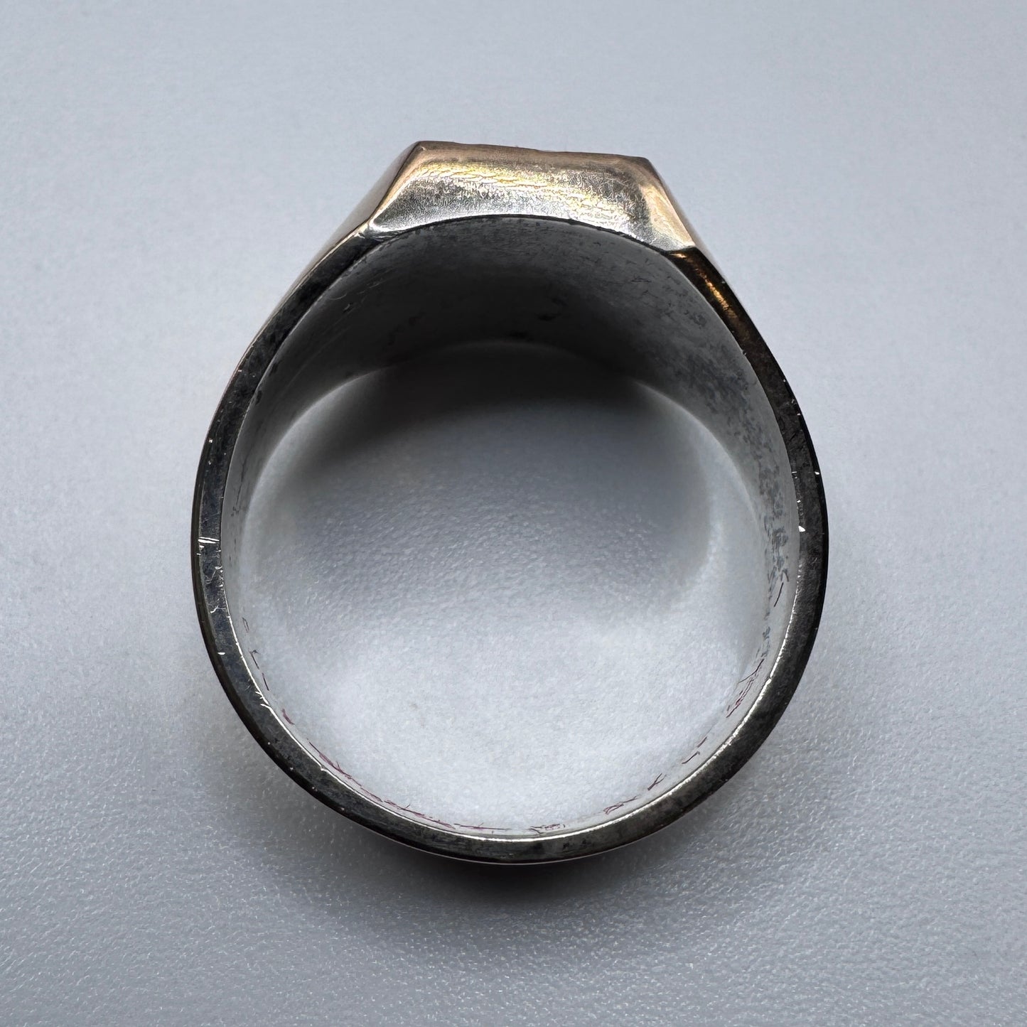 Superbe chevalière ancienne initiales FG - argent et or