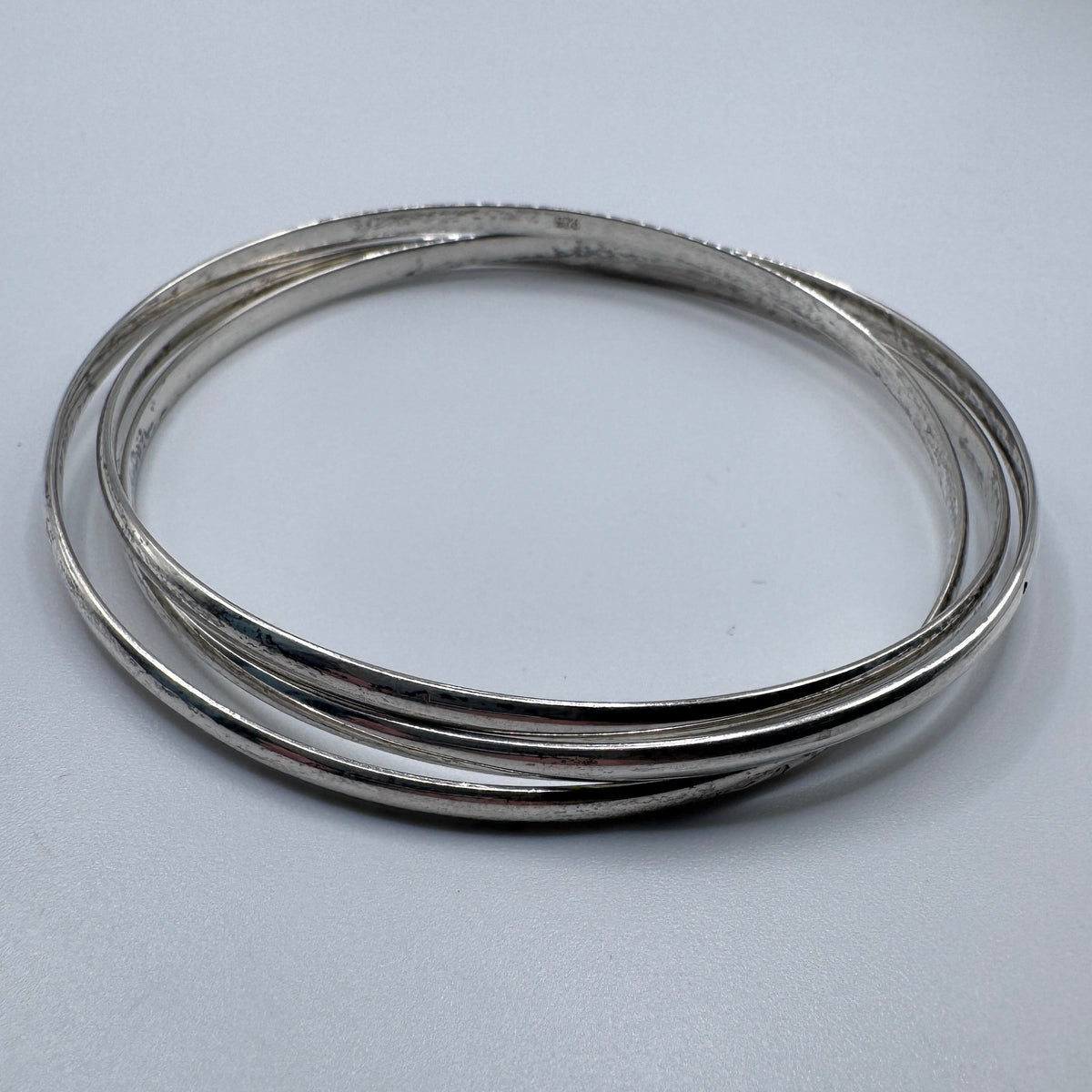 Bracelet ancien 3 joncs - argent massif