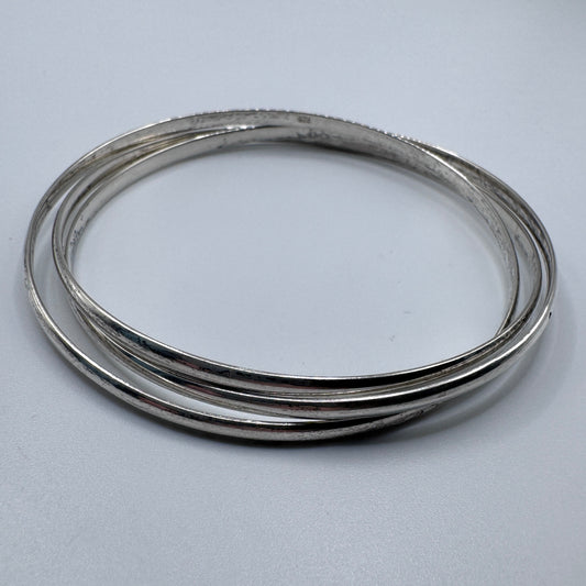 Bracelet ancien 3 joncs - argent massif