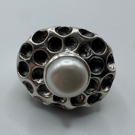 Grosse Bague artistique en argent