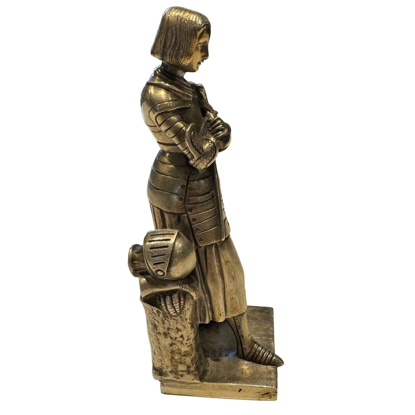 Sculpture en bronze argenté « Jeanne d’arc »