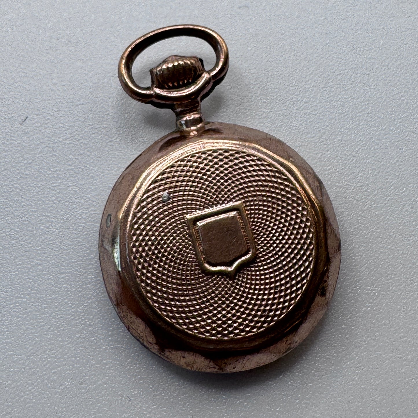 Boussole miniature ancienne plaqué or - format gousset
