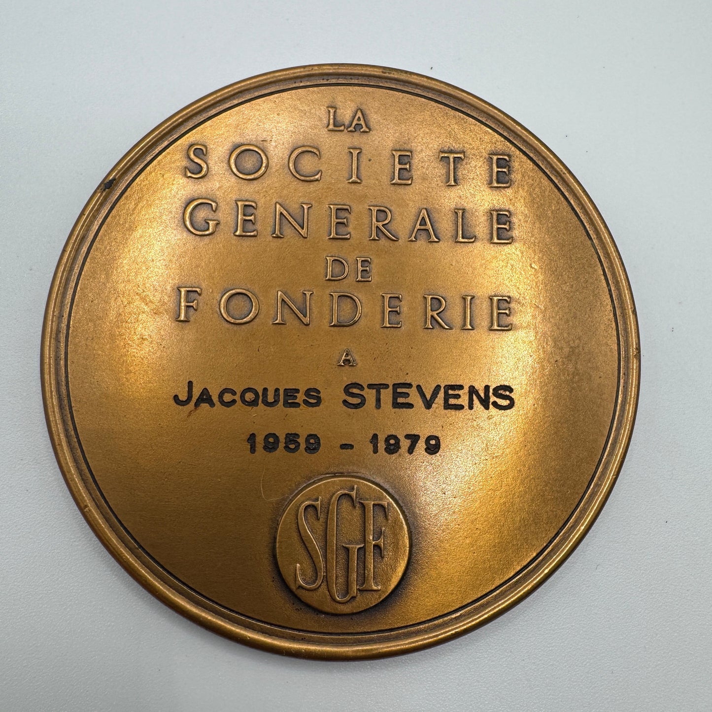 Medaille artistique ancienne en bronze « société générale de fonderie »