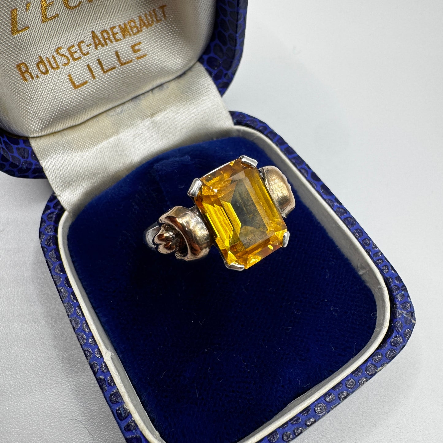 Superbe Bague ancienne années 30 - argent et vermeil