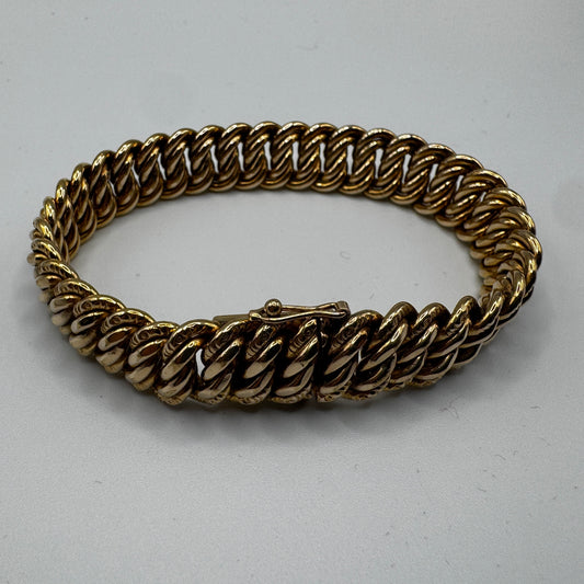 Bracelet ancien maille américaine - plaqué or