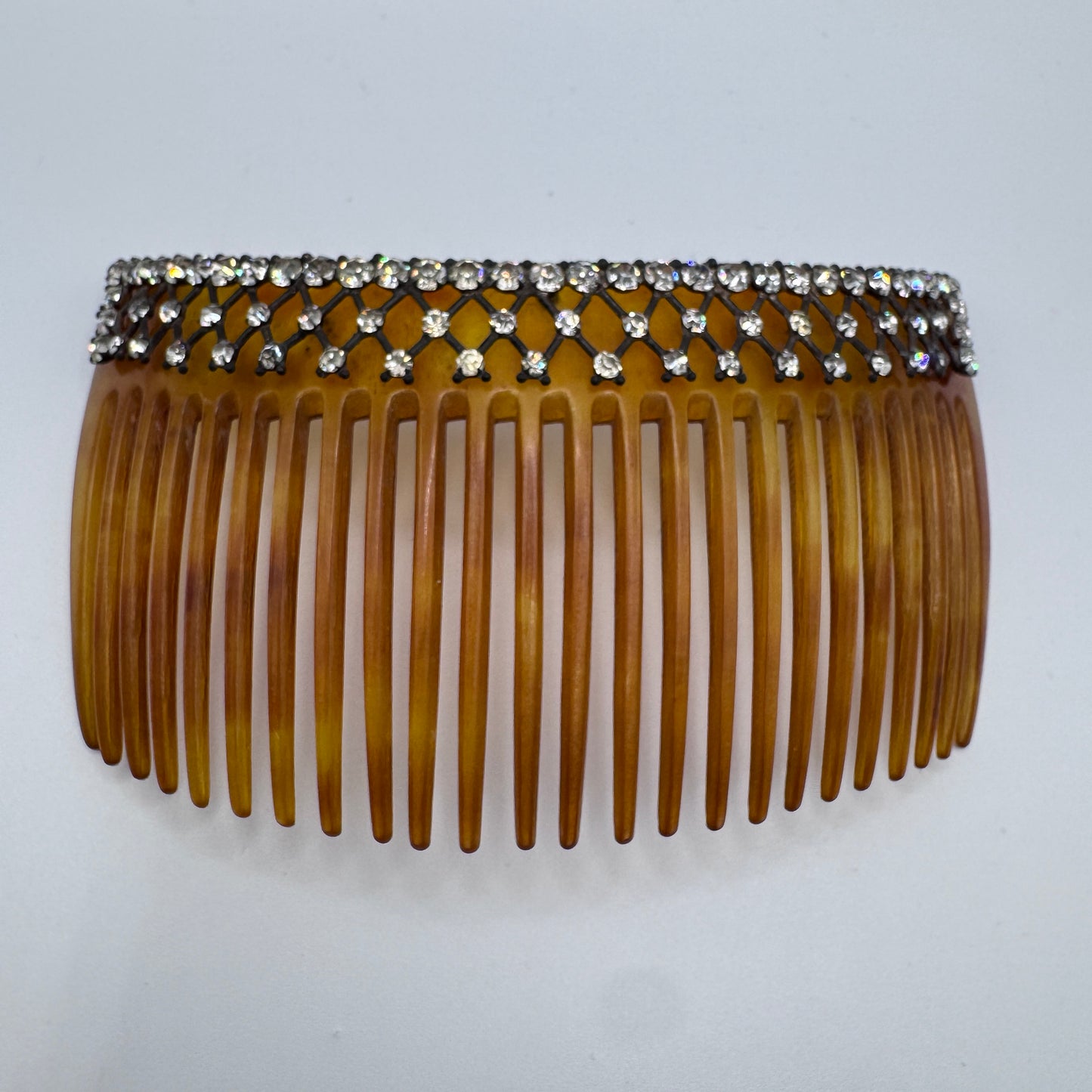 Peigne à cheveux art deco - celluloïd et strass