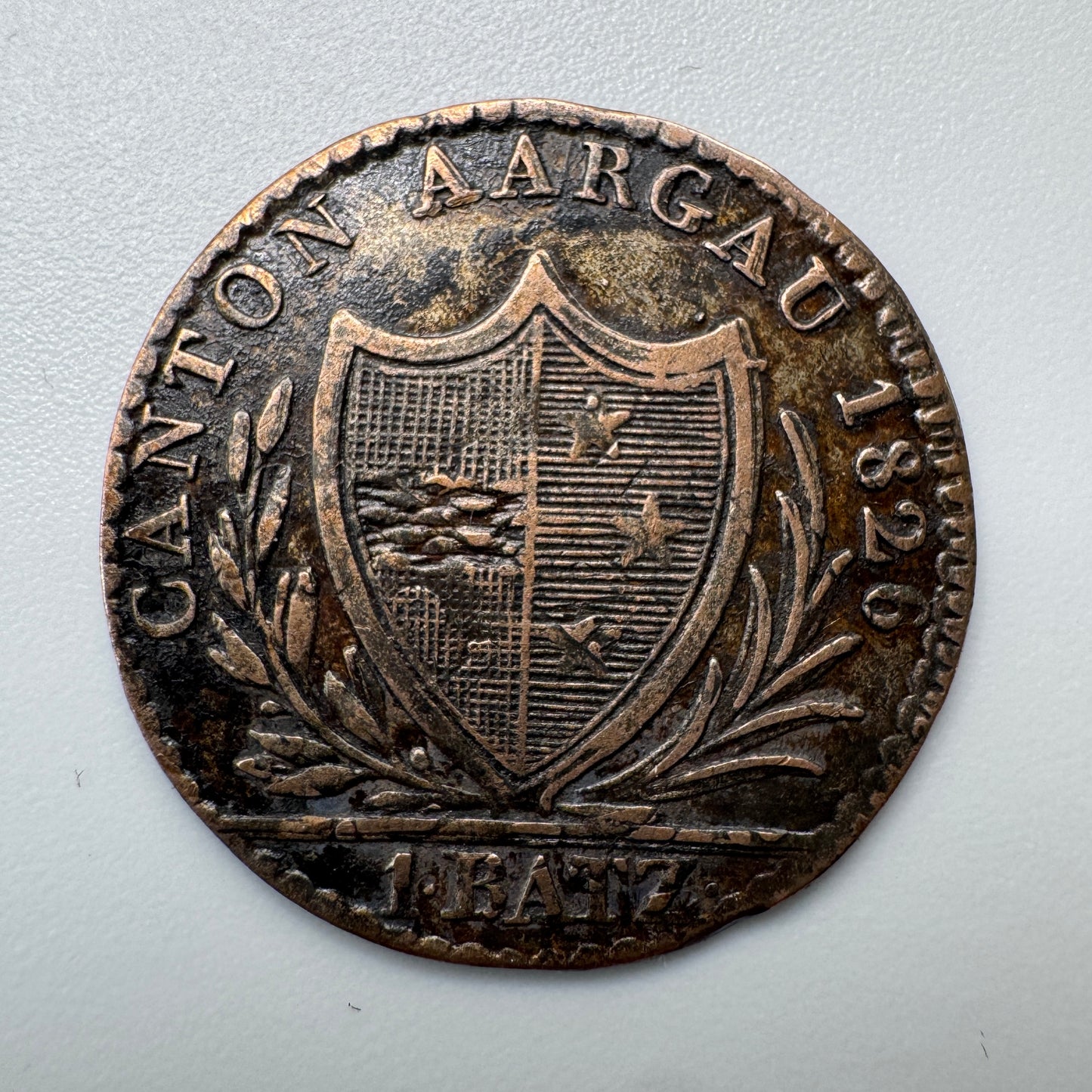 Monnaie ancienne Suisse - 1 batz Canton Aargau 1826
