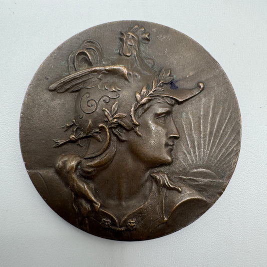 Medaille artistique ancienne en bronze « société d’aviculture de France »