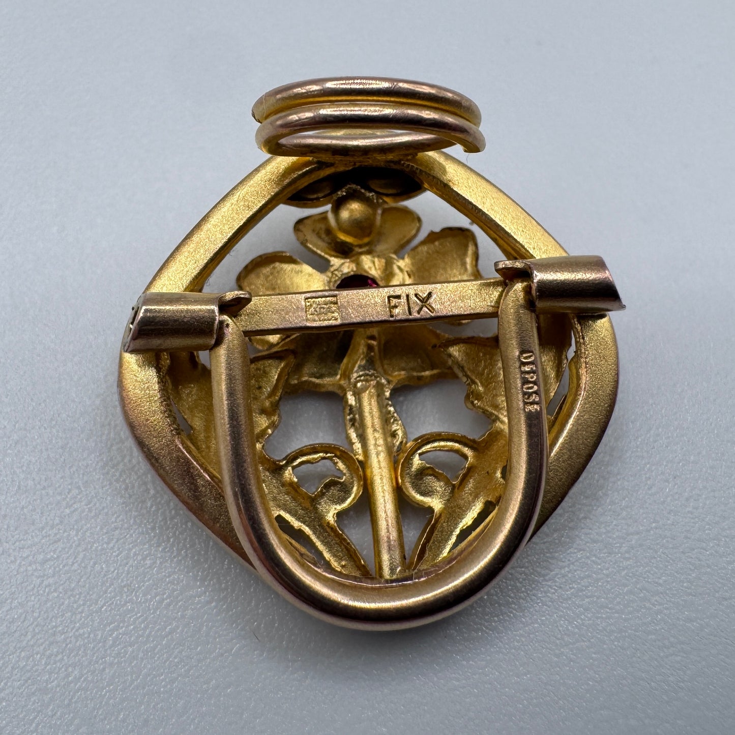 Passant de sautoir Art Nouveau - plaqué or FIX