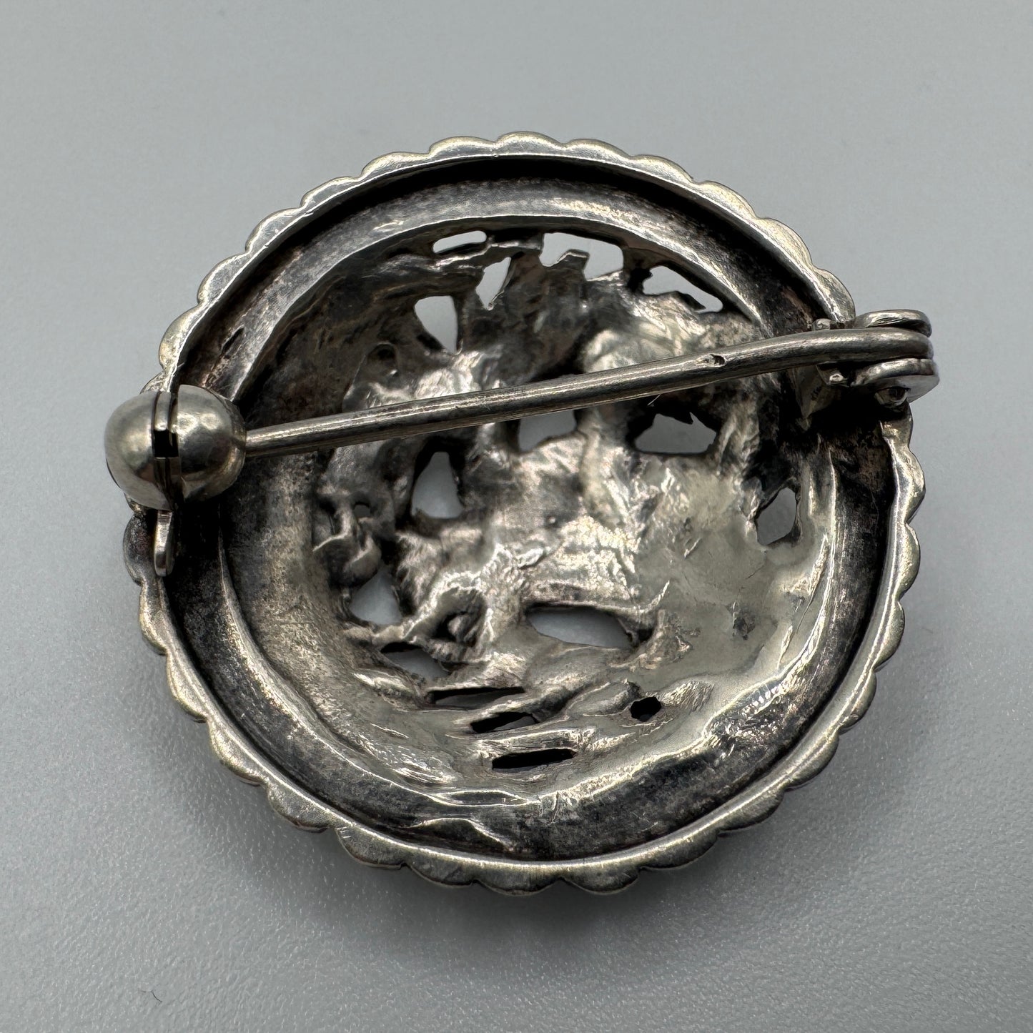 Broche ancienne Indochine « dragon » argent massif
