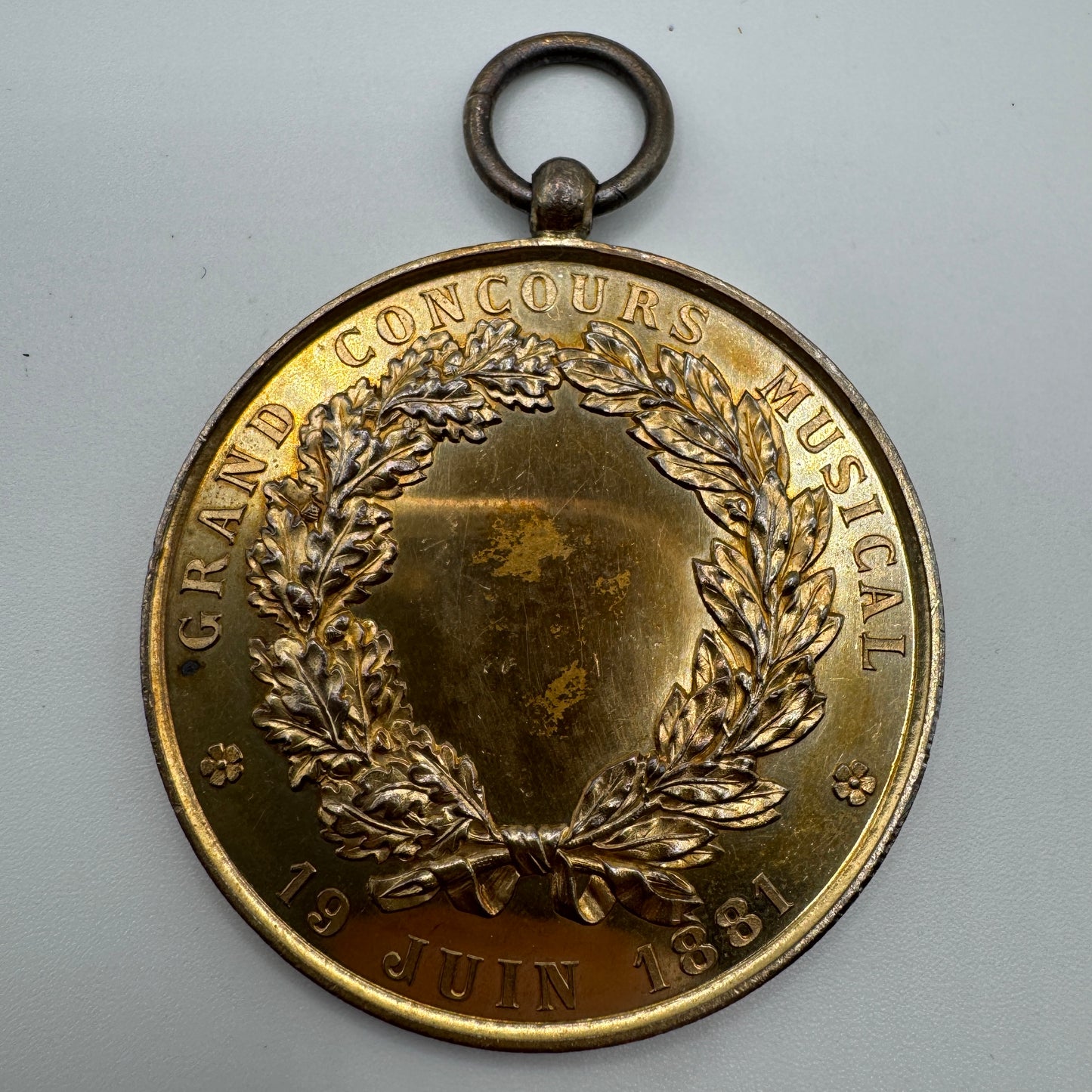 Médaille ancienne en cuivre « concours de musique d’ Épinal 1881 »