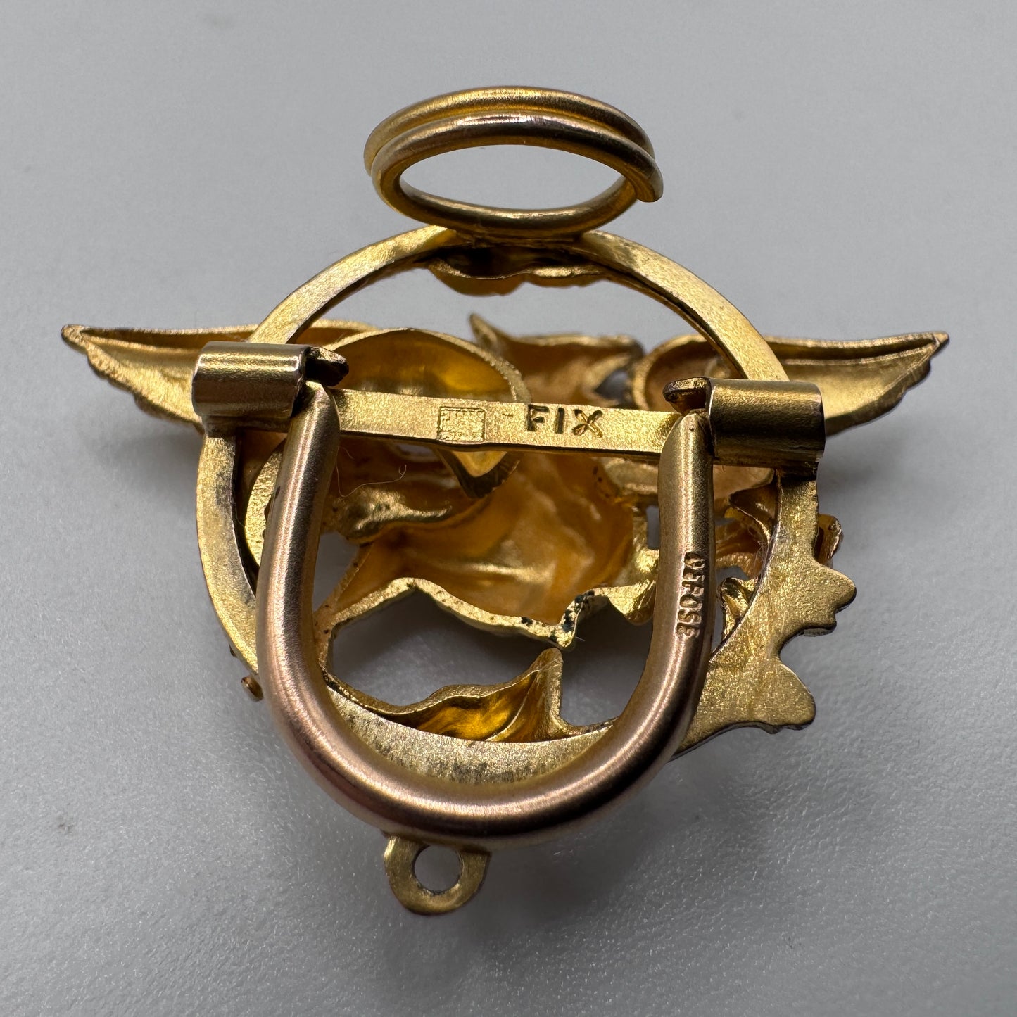 Passant de sautoir Art Nouveau « griffon » - plaqué or FIX