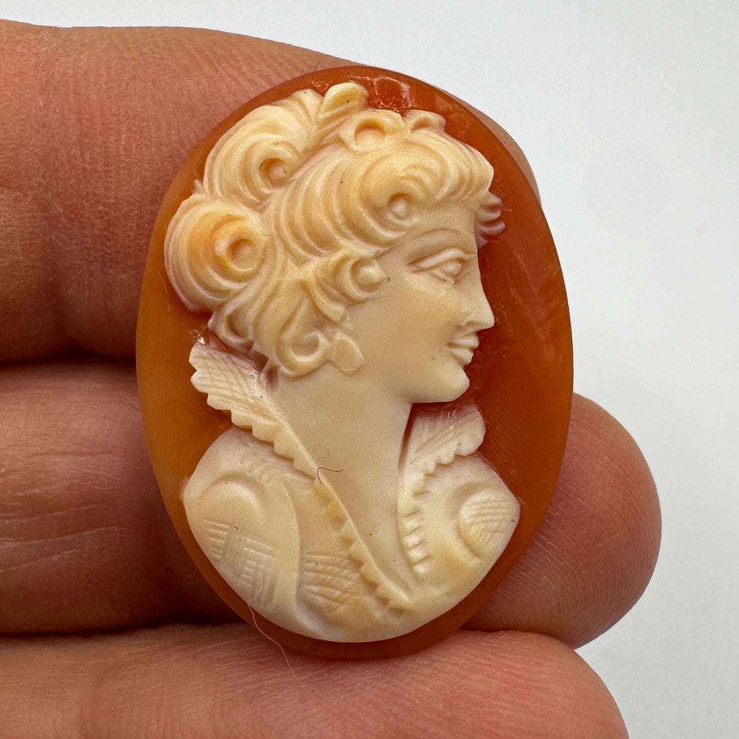 Superbe Camée ancien - coquillage sculpté