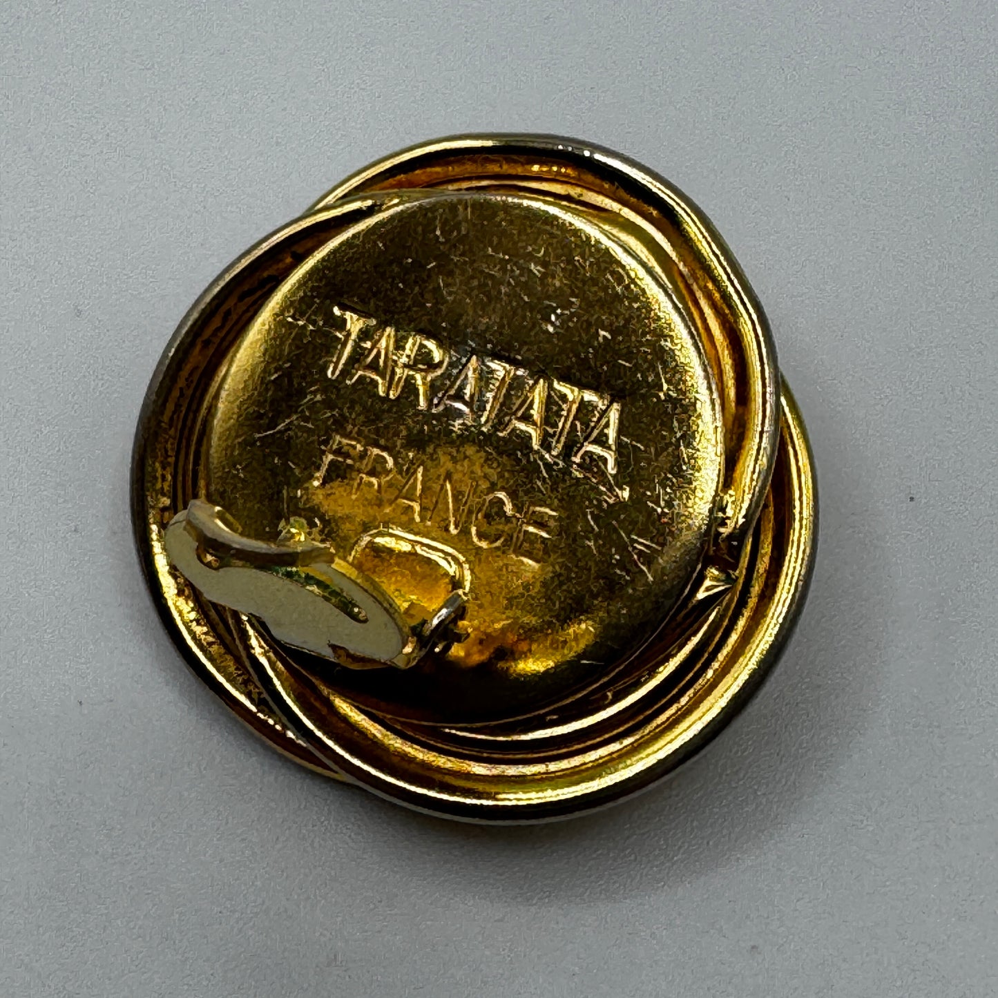 Clips d’oreilles Vintage créateur TARATATA - métal doré